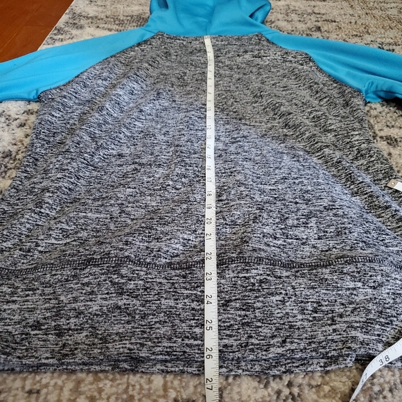 Cozy Blue & Heathered Gray Colorblock Pullover Hoodie Sweatshirt - Picture 7 of 7